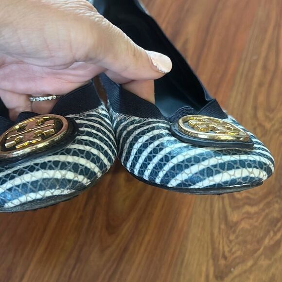 Tory Burch navy and white striped nautical ballet flats size 6.5 - Picture 6 of 6